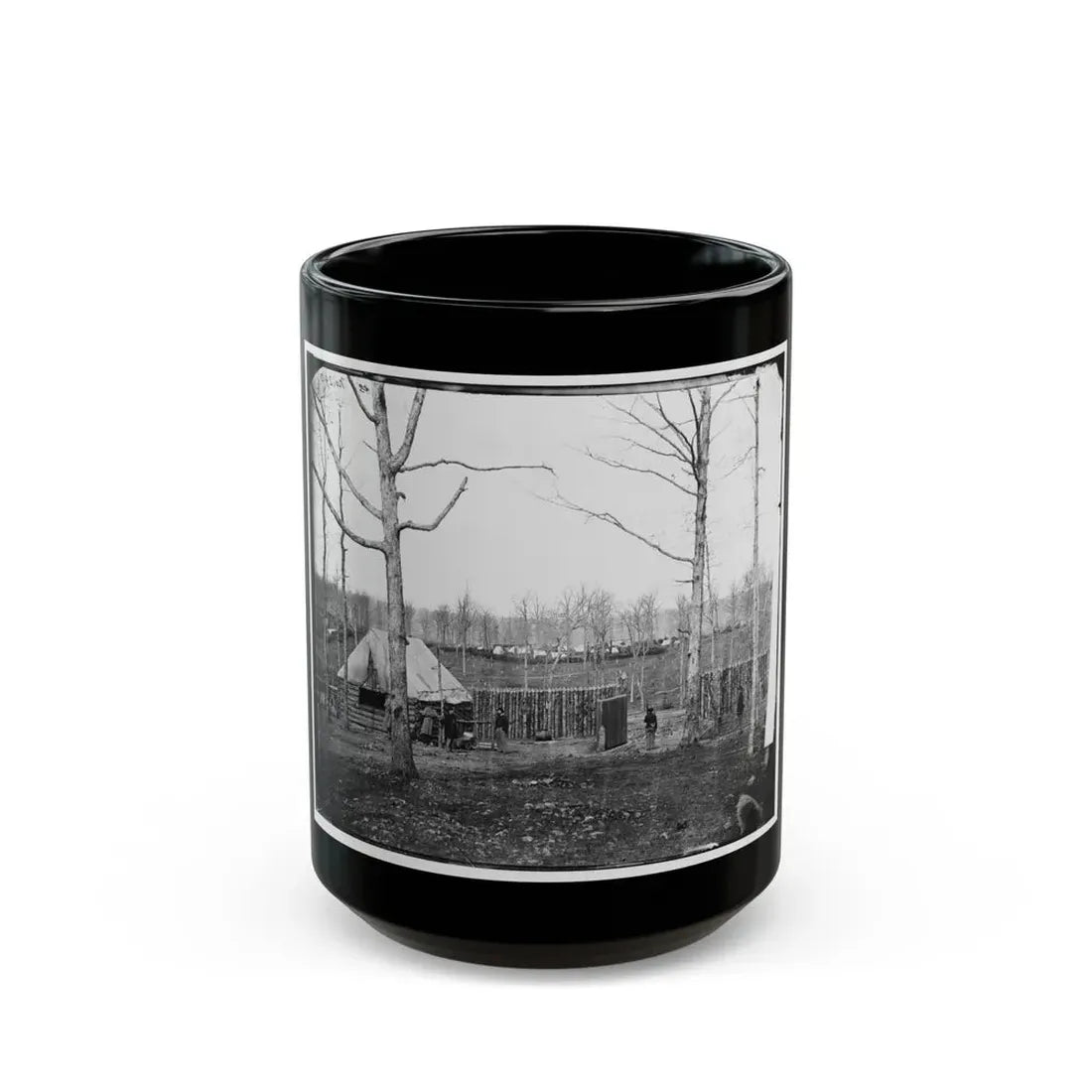 Rappahannock Station, Va. Sutler's Hut And Stockade Of 50th New York Engineers (U.S. Civil War) Black Coffee Mug 15oz - Go Mug Yourself