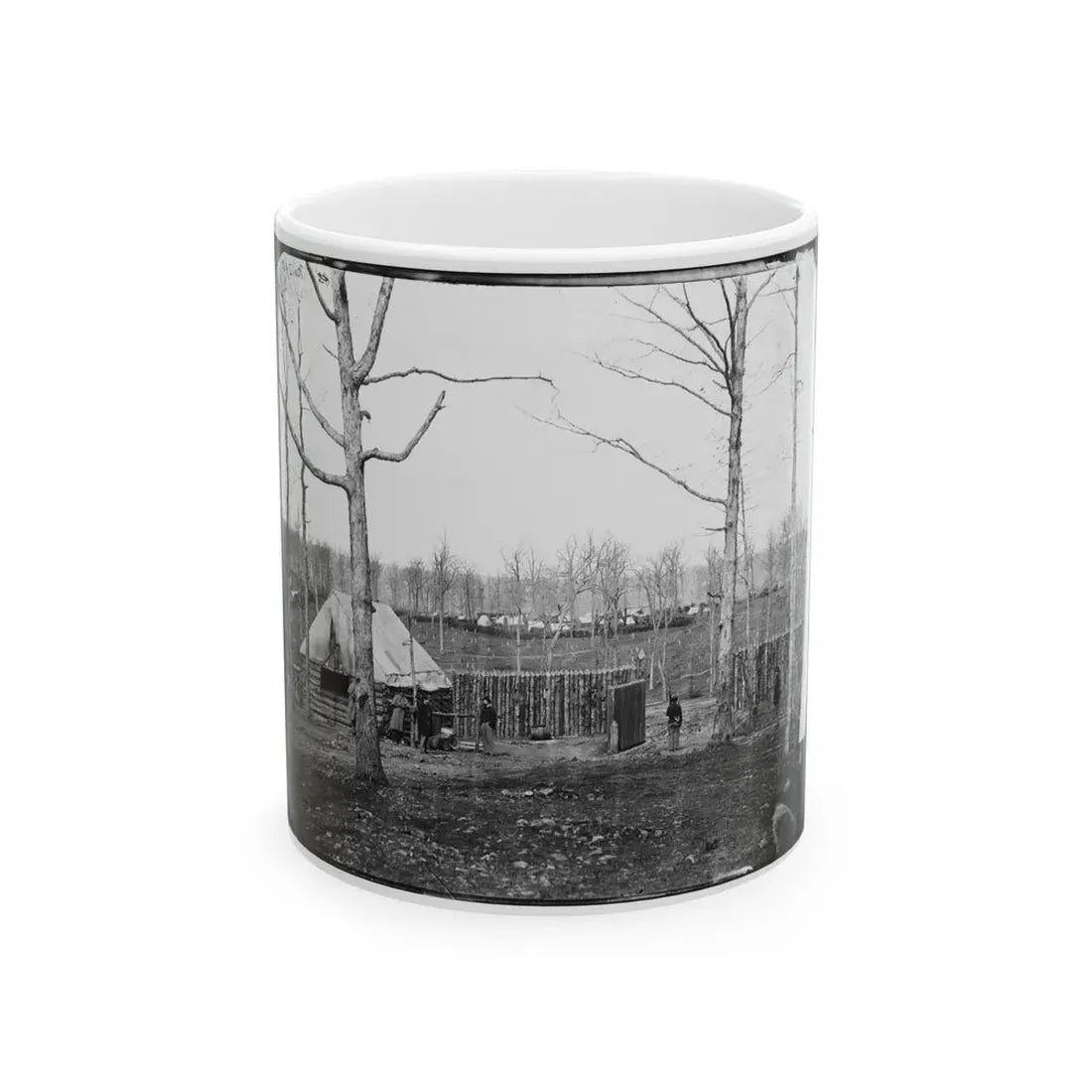 Rappahannock Station, Va. Sutler's Hut And Stockade Of 50th New York Engineers (U.S. Civil War) White Coffee Mug 11oz - Go Mug Yourself