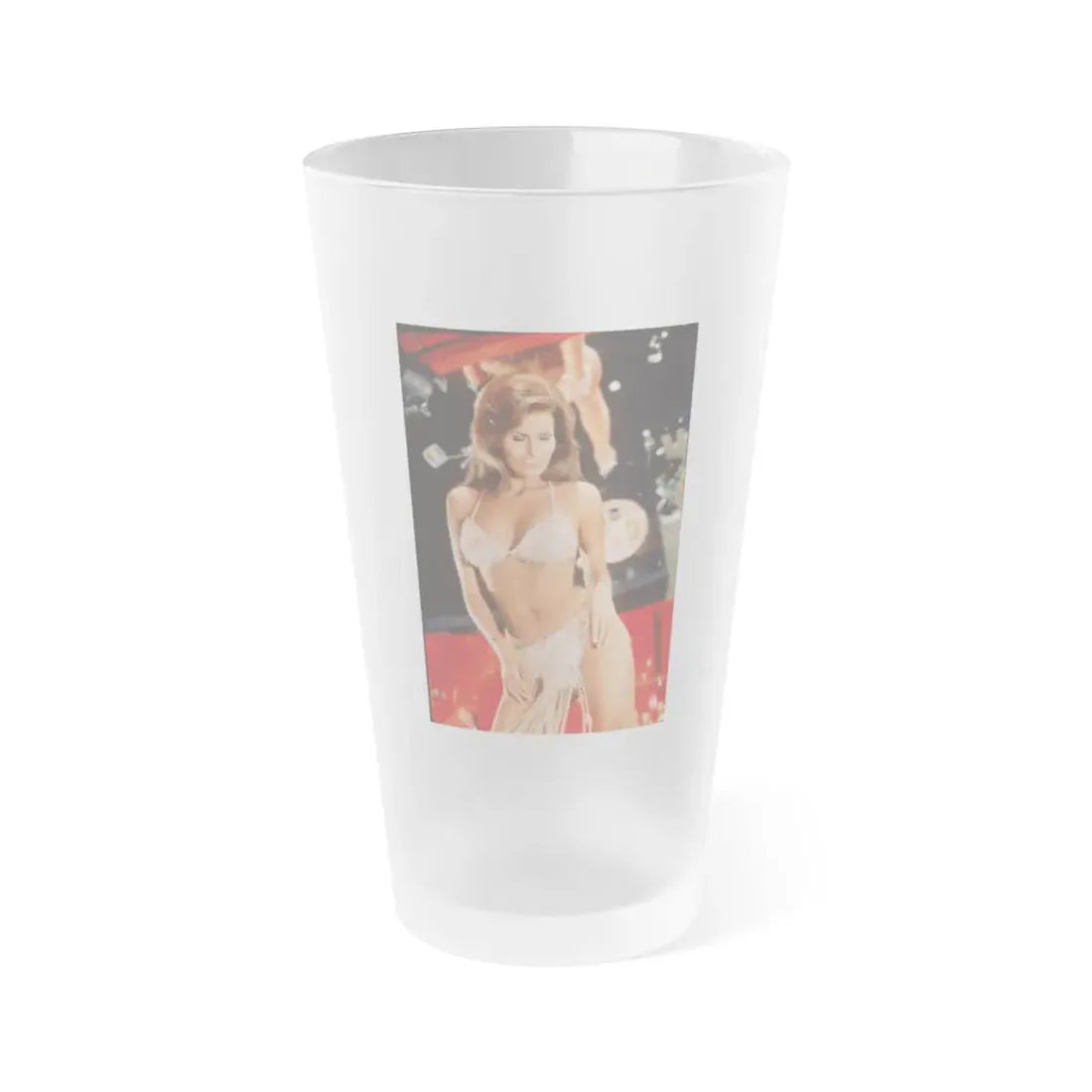 Raquel Welch #277 (Vintage Female Icon) Frosted Pint Glass 16oz 16oz Frosted - Go Mug Yourself
