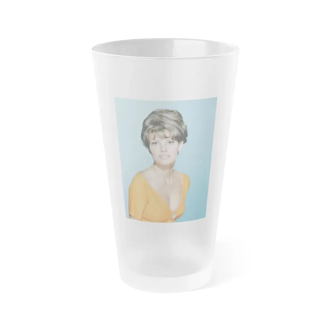 Raquel Welch #327 (Vintage Female Icon) Frosted Pint Glass 16oz 16oz Frosted - Go Mug Yourself