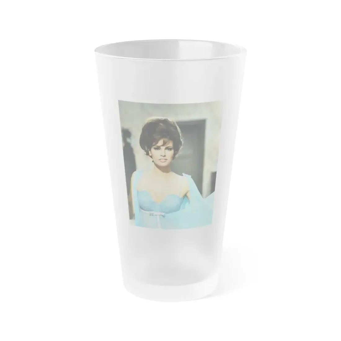 Raquel Welch #331 (Vintage Female Icon) Frosted Pint Glass 16oz 16oz Frosted - Go Mug Yourself