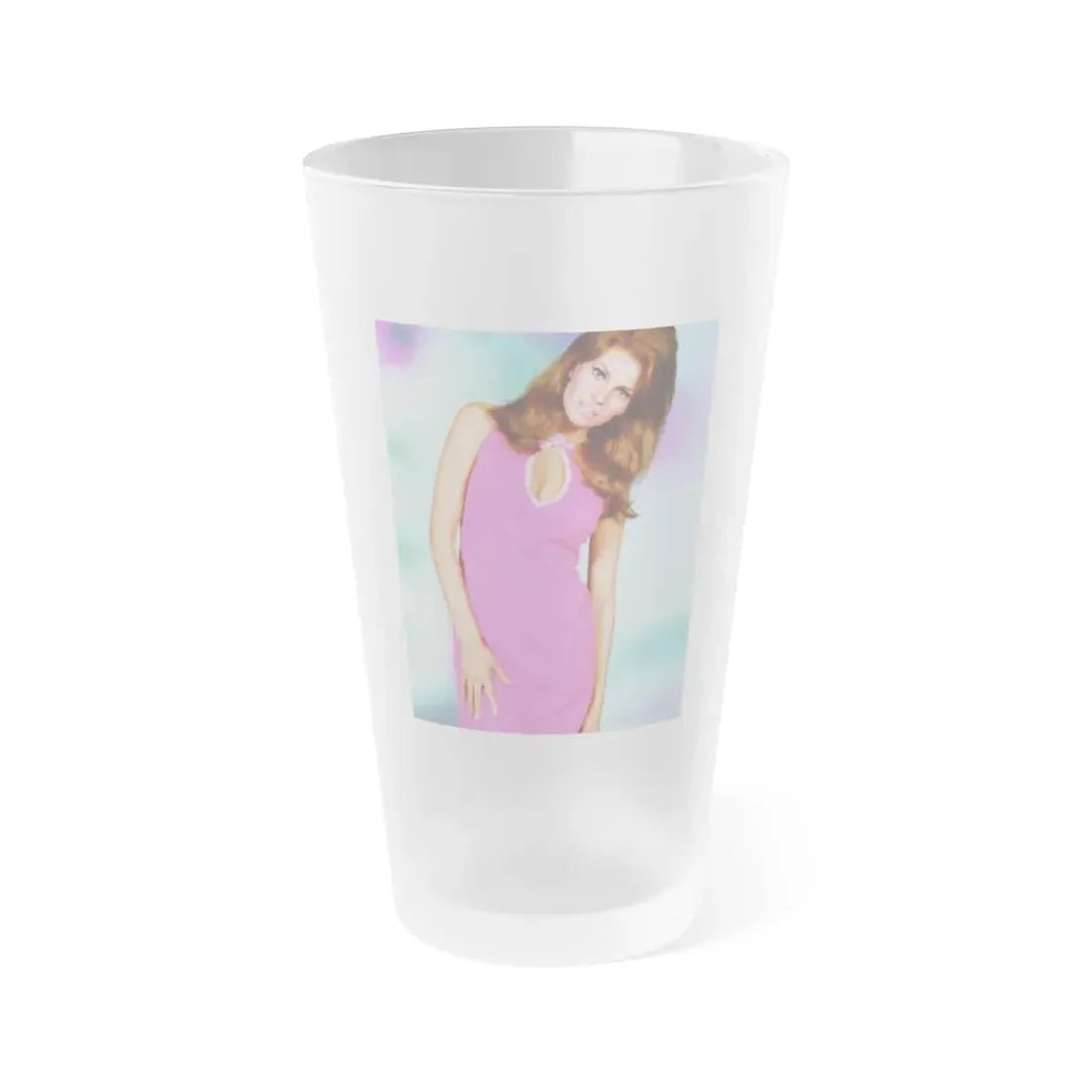 Raquel Welch #339 (Vintage Female Icon) Frosted Pint Glass 16oz 16oz Frosted - Go Mug Yourself