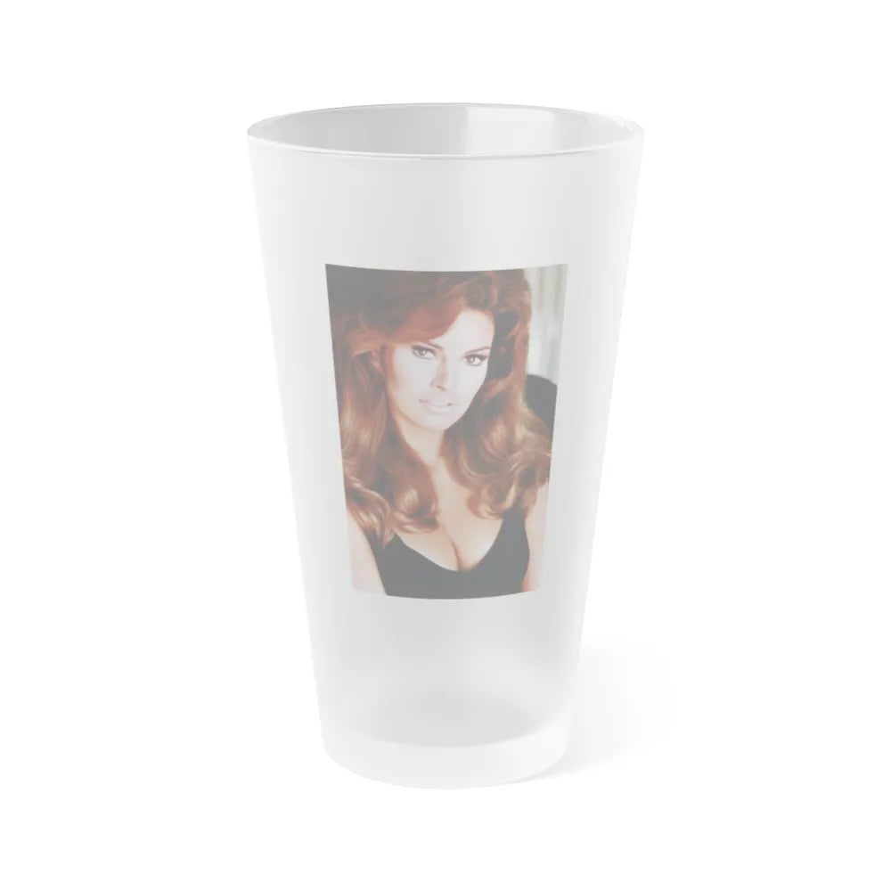 Raquel Welch #344 (Vintage Female Icon) Frosted Pint Glass 16oz-16oz-Frosted-Go Mug Yourself