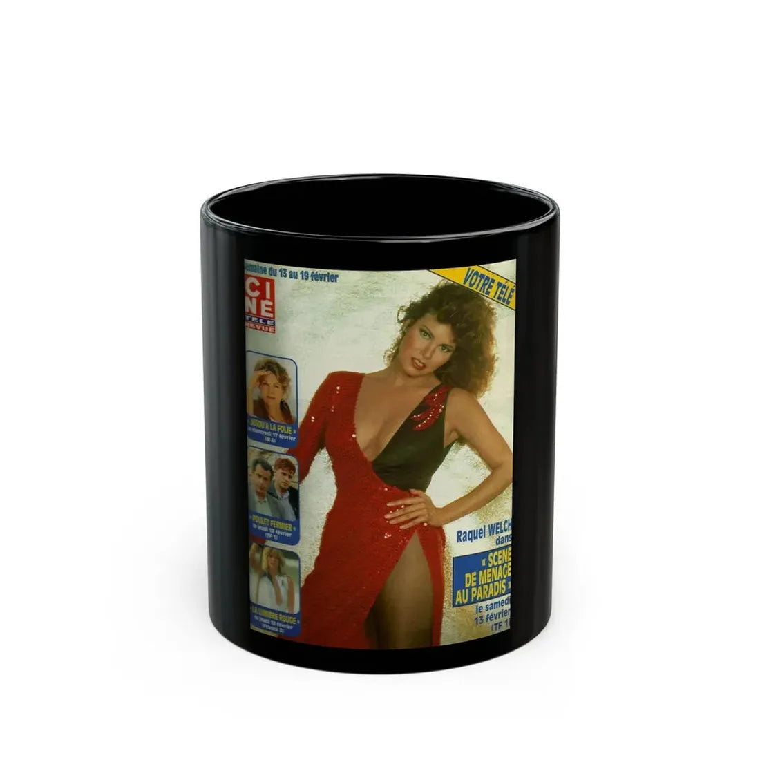 Raquel Welch #394 - Mag. Cover (Vintage Female Icon) Black Coffee Mug 11oz - Go Mug Yourself