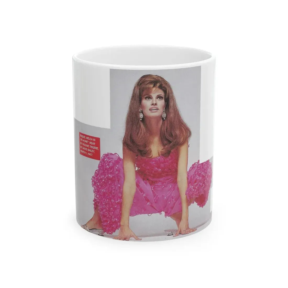 Raquel Welch #406 - Mag. Cover (Vintage Female Icon) White Coffee Mug 11oz - Go Mug Yourself