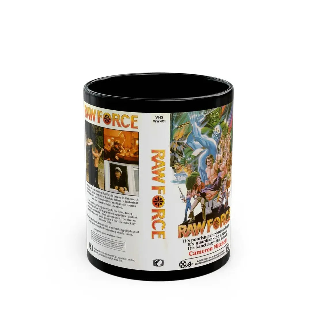 RAW FORCE (VHS COVER) - Black Coffee Mug 11oz - Go Mug Yourself