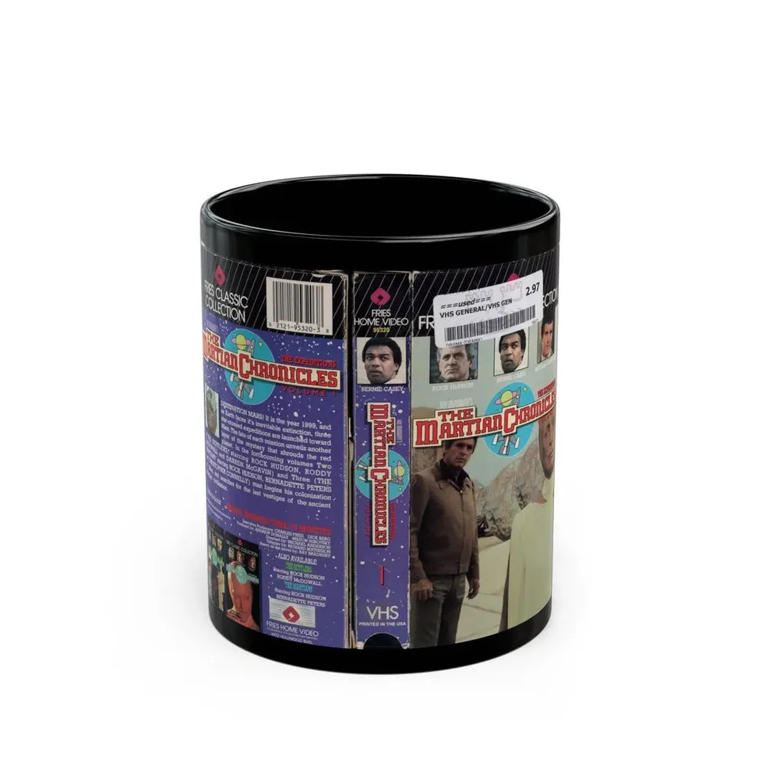 RAY BRADBURYS THE MARTIAN CHRONICLES VOLUME 1 THE EXPEDITIONS (VHS COVER) - Black Coffee Mug 11oz - Go Mug Yourself