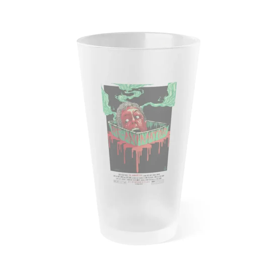RE-ANIMATOR (ALAMO) 1985 Movie Poster - Frosted Pint Glass 16oz Default Title - Go Mug Yourself