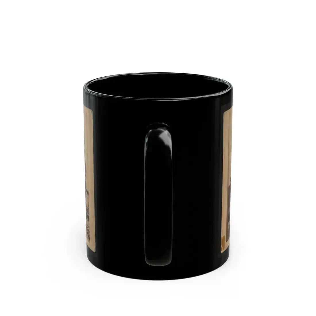 Rear View Of A Cannon With A Soldier Sitting Adjacent To It Facing Forward (U.S. Civil War) Black Coffee Mug - Go Mug Yourself