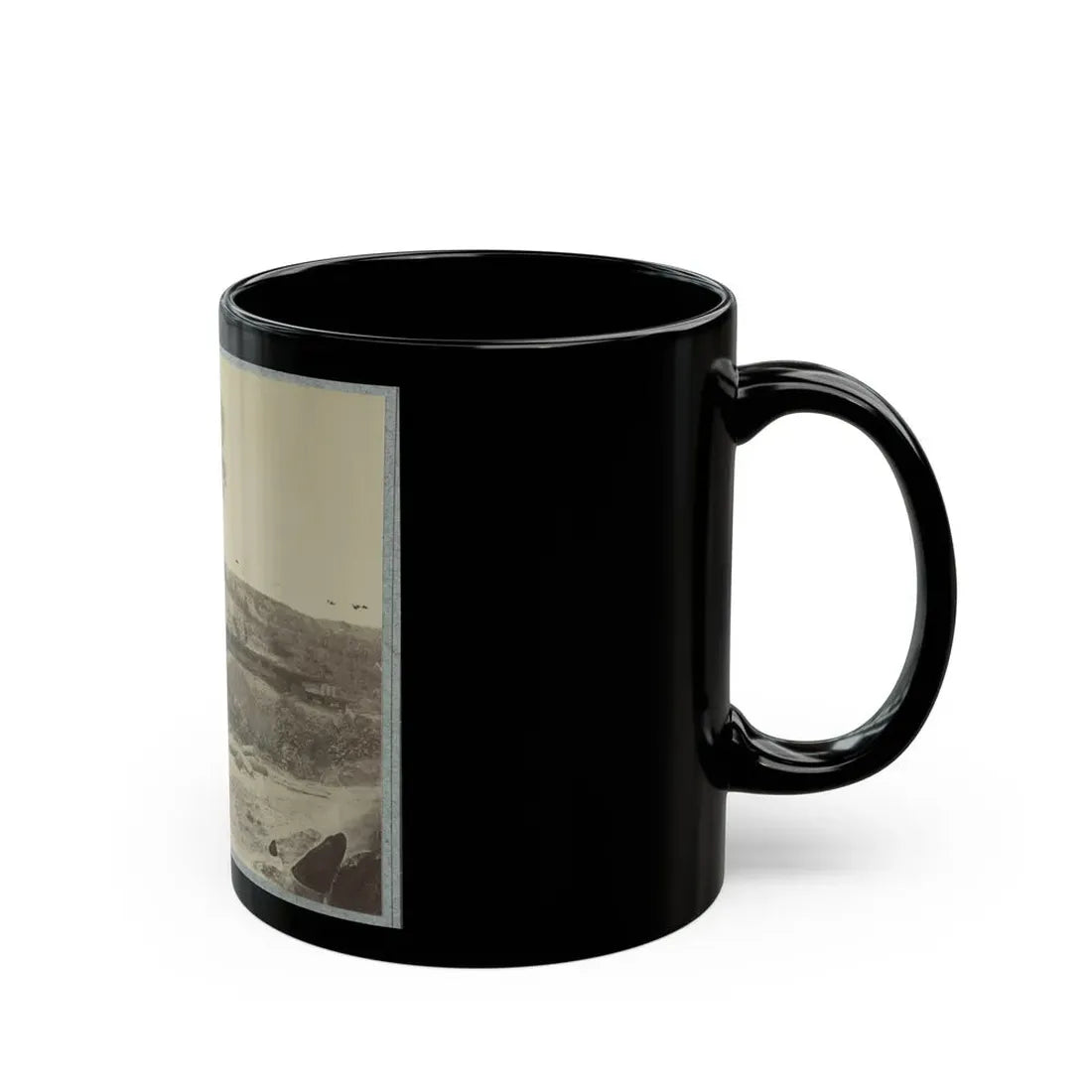 Rear View Of The 13-Inch Mortar Dictator In The Works Of Petersburg, Va. September 1, 1864 (U.S. Civil War) Black Coffee Mug - Go Mug Yourself