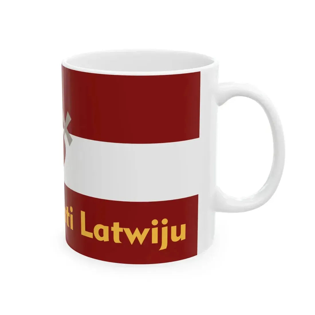 Reconstructed flag of the 5th Army Congress in Daugavpils (Latvia) White Coffee Mug - Go Mug Yourself