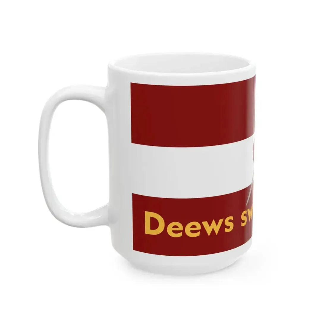 Reconstructed flag of the 5th Army Congress in Daugavpils (Latvia) White Coffee Mug - Go Mug Yourself