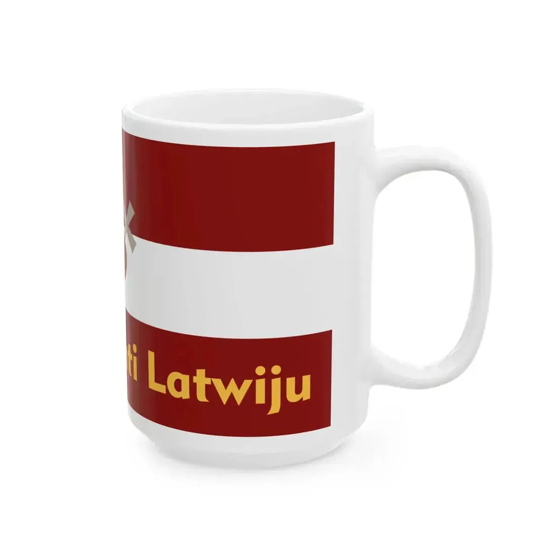 Reconstructed flag of the 5th Army Congress in Daugavpils (Latvia) White Coffee Mug - Go Mug Yourself