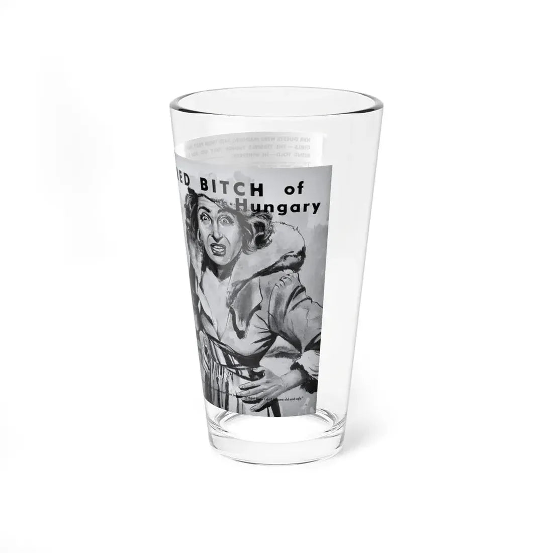 Red Bitch of Hungary, Peril magazine, June 1957 (Magazine Illustration) Pint Glass 16oz - Go Mug Yourself