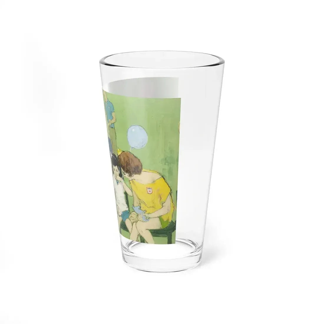 Red Cross Volunteers with Children (Magazine Illustration) Pint Glass 16oz - Go Mug Yourself