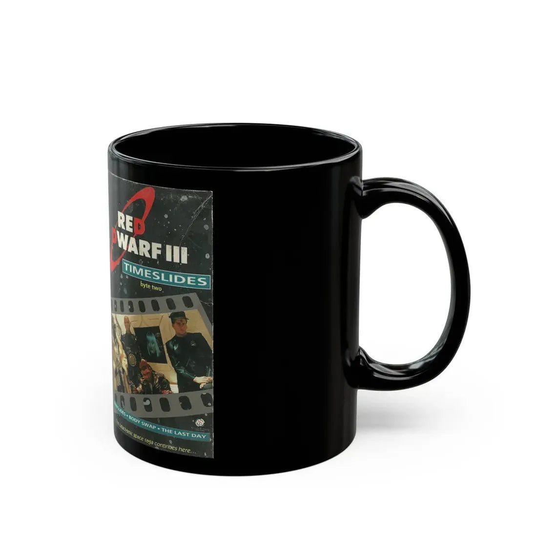 RED DWARF 3 TIMESLIDES (VHS COVER) - Black Coffee Mug - Go Mug Yourself
