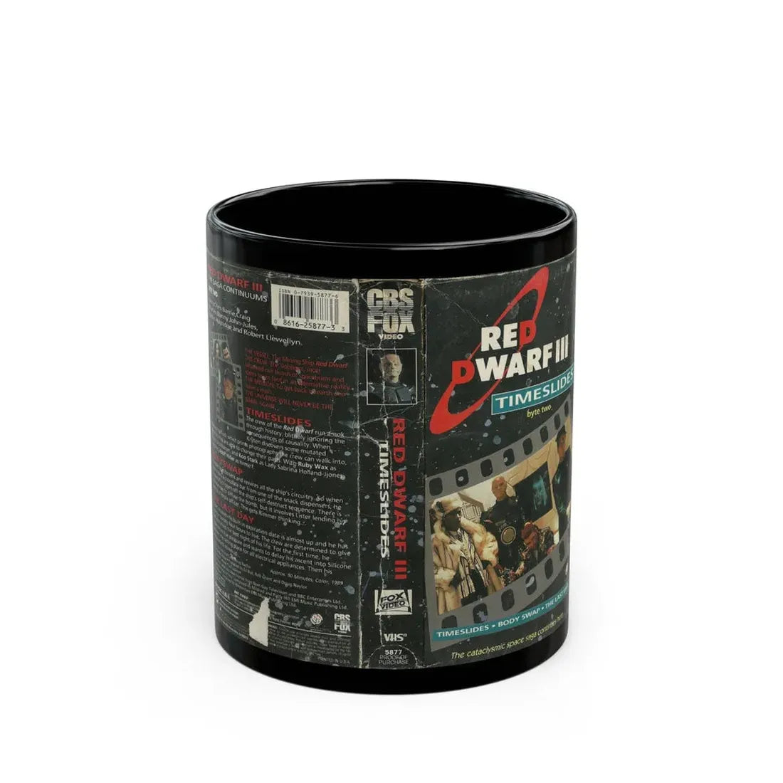 RED DWARF III TIMESLIDES (VHS COVER) - Black Coffee Mug 11oz - Go Mug Yourself