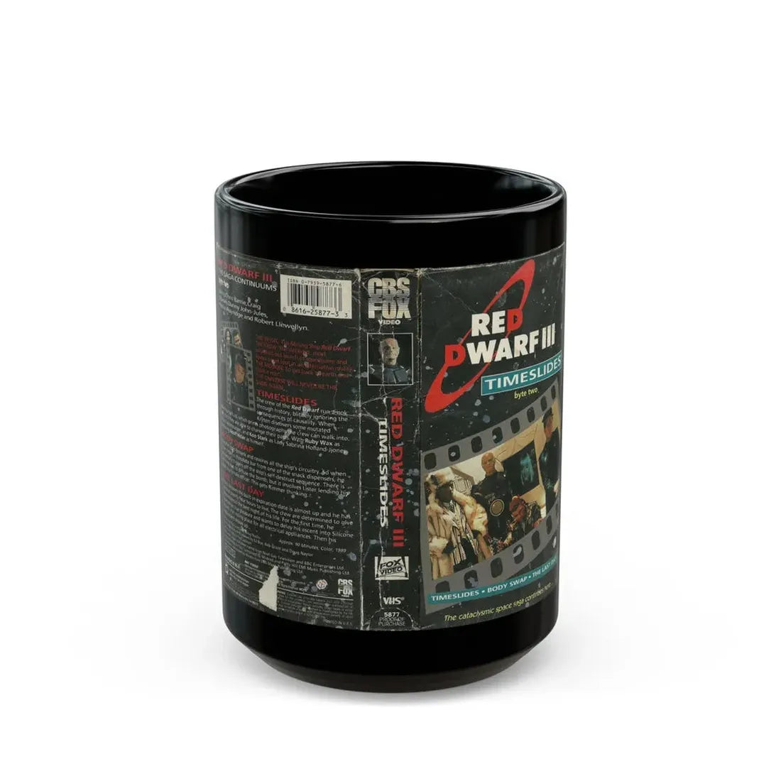 RED DWARF III TIMESLIDES (VHS COVER) - Black Coffee Mug 15oz - Go Mug Yourself
