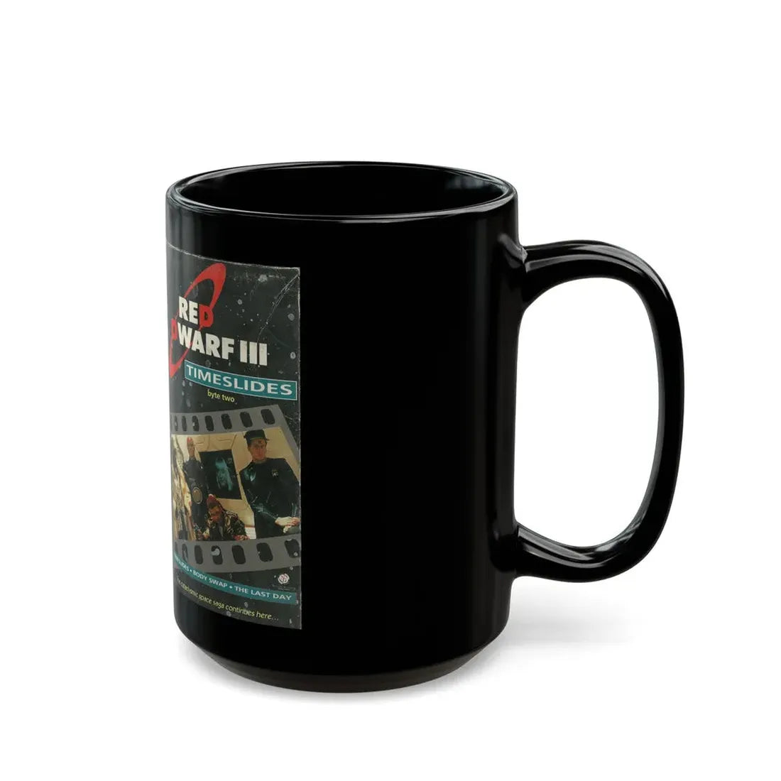 RED DWARF III TIMESLIDES (VHS COVER) - Black Coffee Mug - Go Mug Yourself