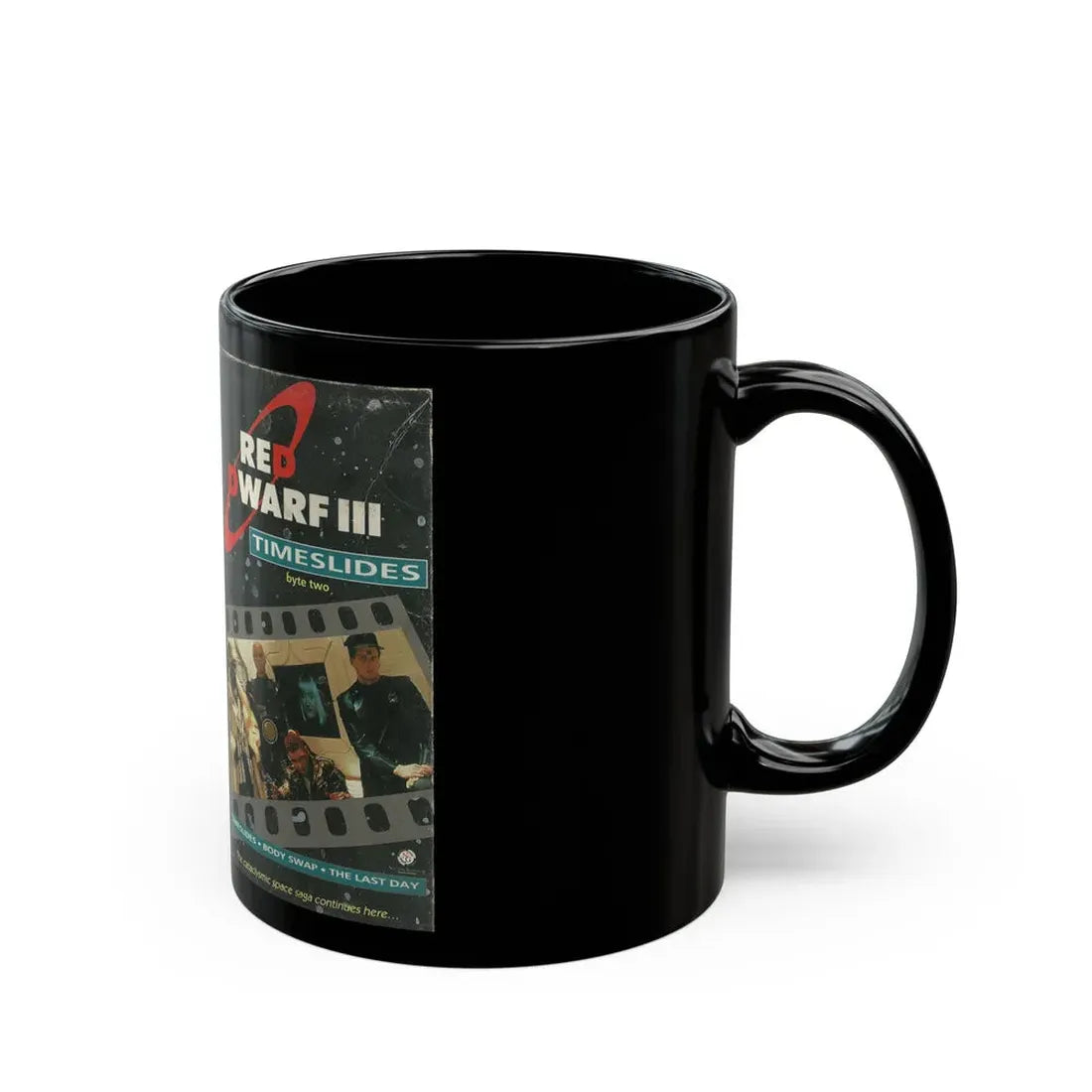 RED DWARF III TIMESLIDES (VHS COVER) - Black Coffee Mug - Go Mug Yourself