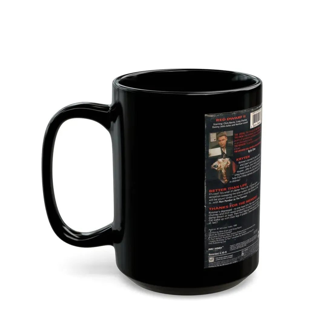 RED DWARF KRYTEN (VHS COVER) - Black Coffee Mug - Go Mug Yourself