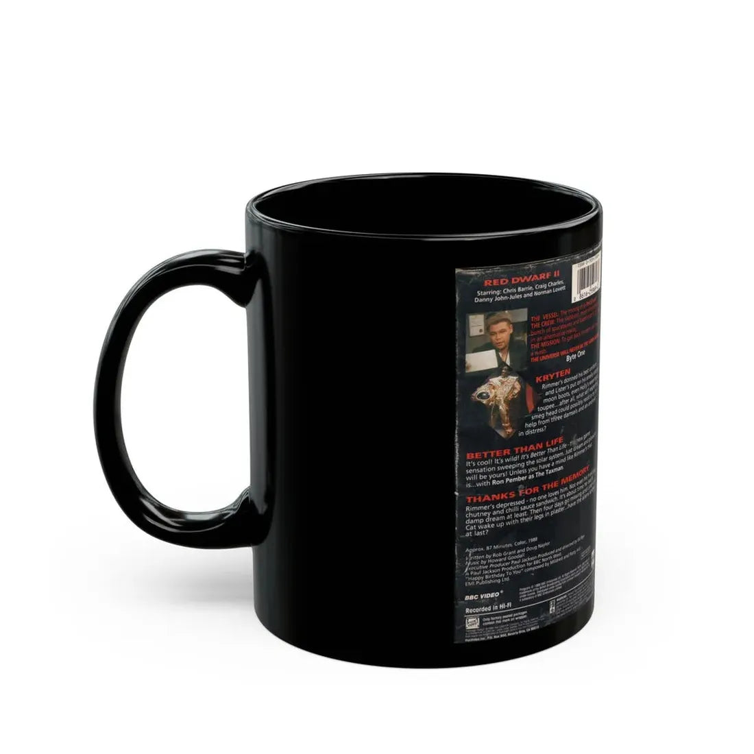 RED DWARF KRYTEN (VHS COVER) - Black Coffee Mug - Go Mug Yourself