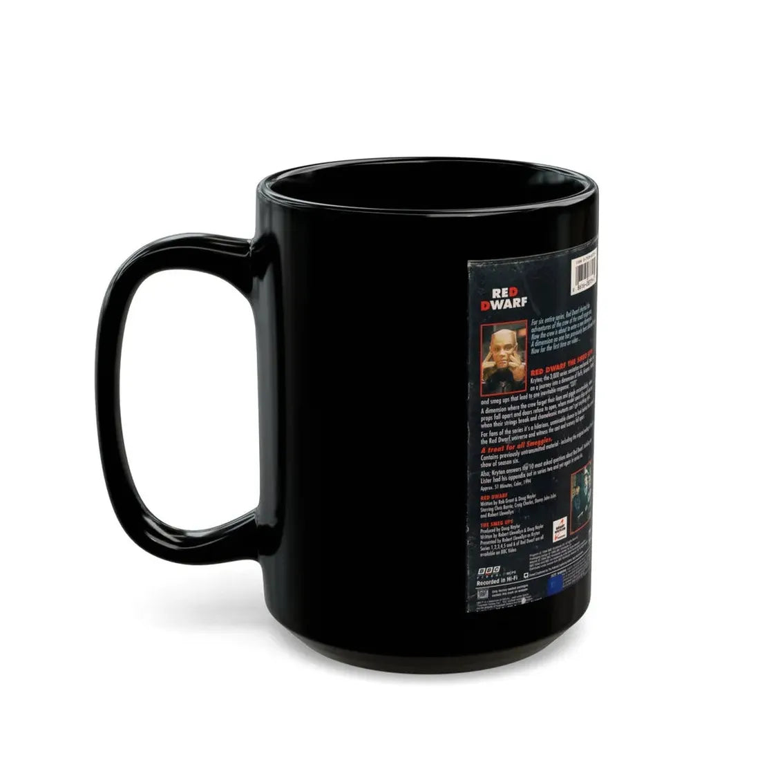 RED DWARF SMEG UPS (VHS COVER) - Black Coffee Mug - Go Mug Yourself