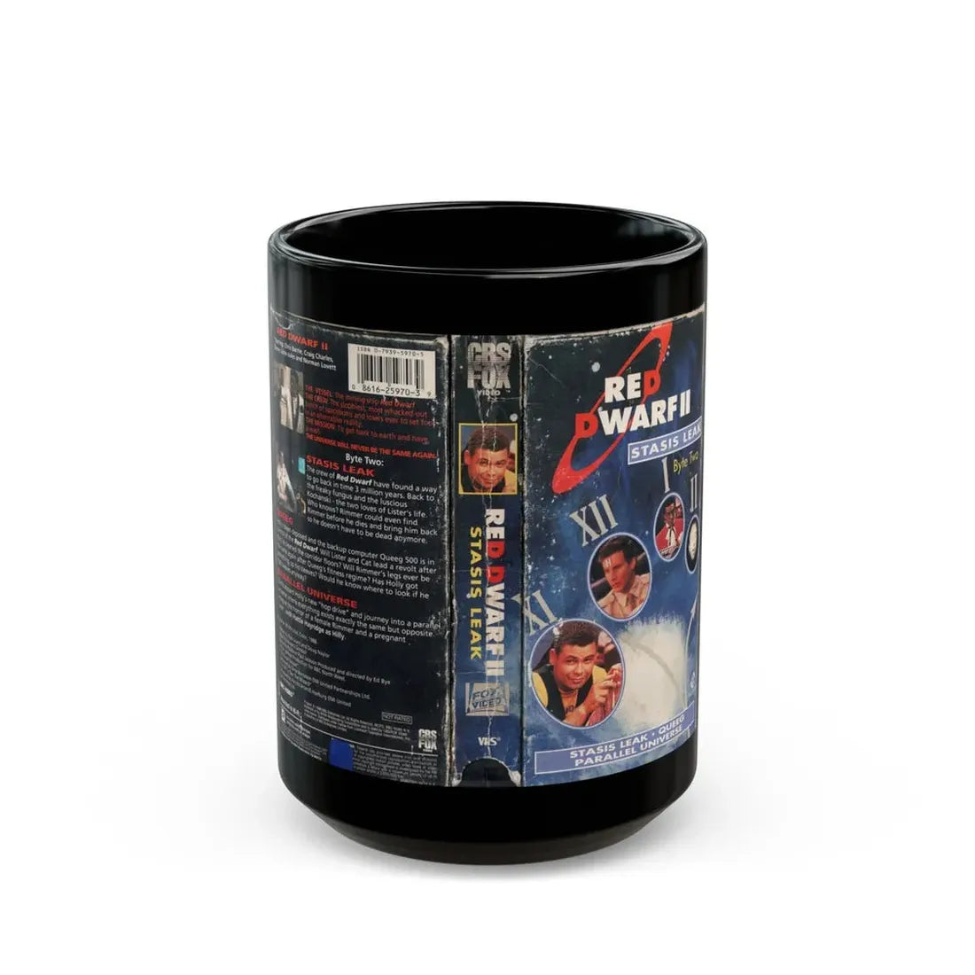 RED DWARF STASIS LEAK (VHS COVER) - Black Coffee Mug 15oz - Go Mug Yourself