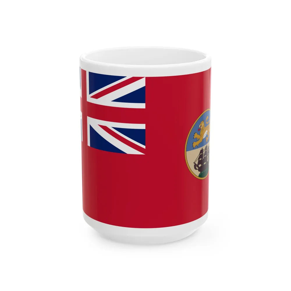 Red Ensign of British Bengal (Bangladesh) White Coffee Mug 15oz - Go Mug Yourself