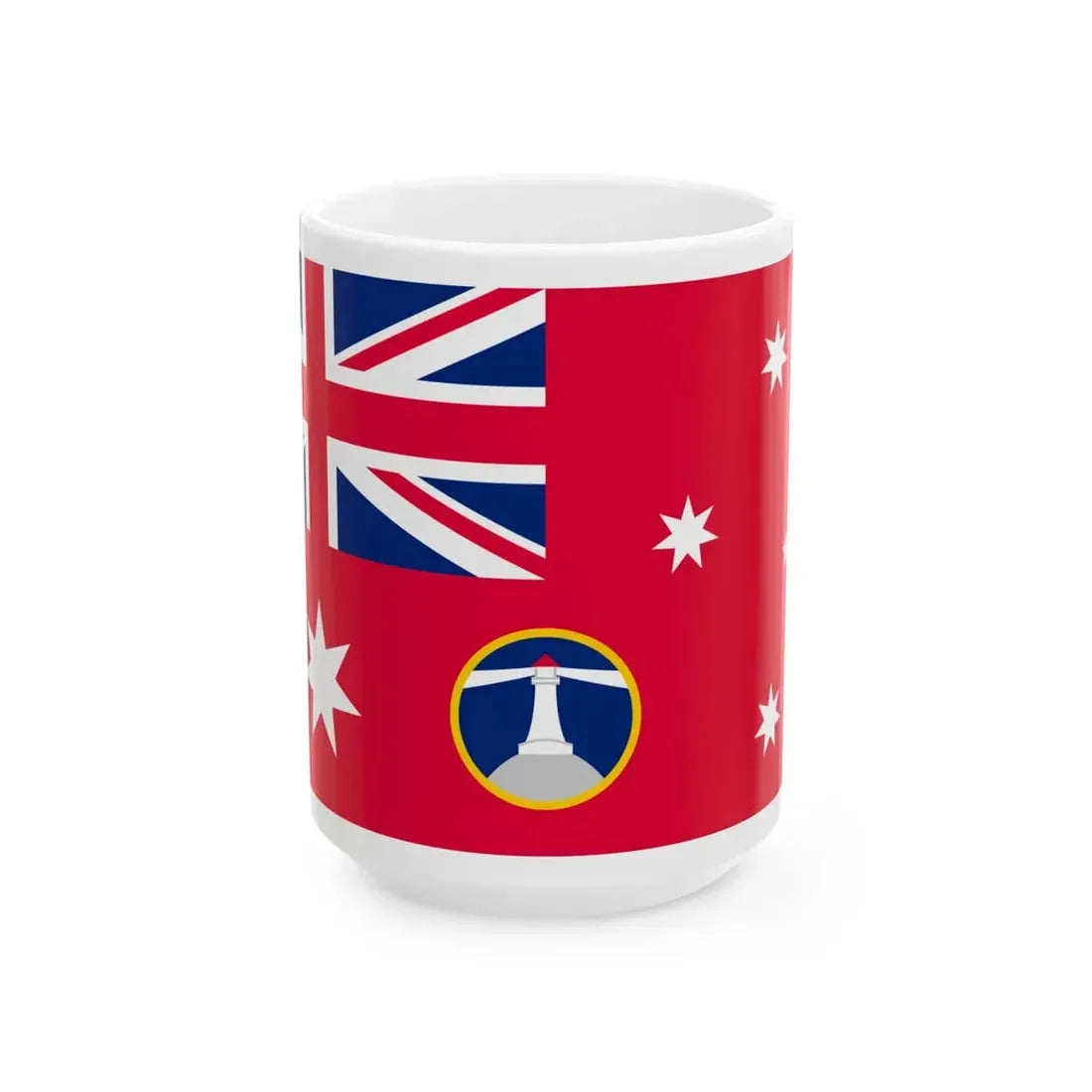 Red Ensign of the Commonwealth Lighthouse Service (Australia) White Coffee Mug 15oz - Go Mug Yourself