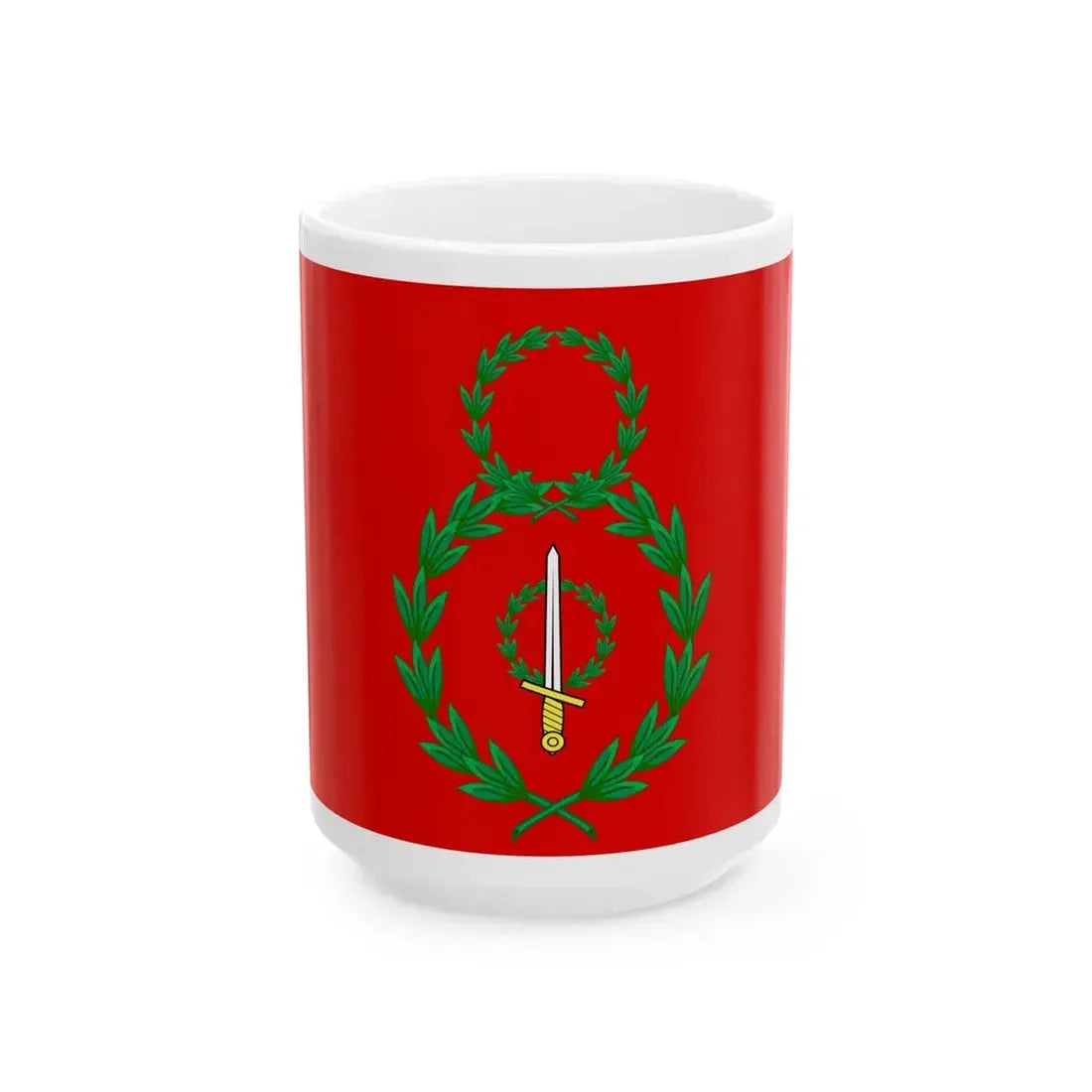 Red flag of Batavia Verlag von Krais und Hoffmann (Netherlands) White Coffee Mug 15oz - Go Mug Yourself