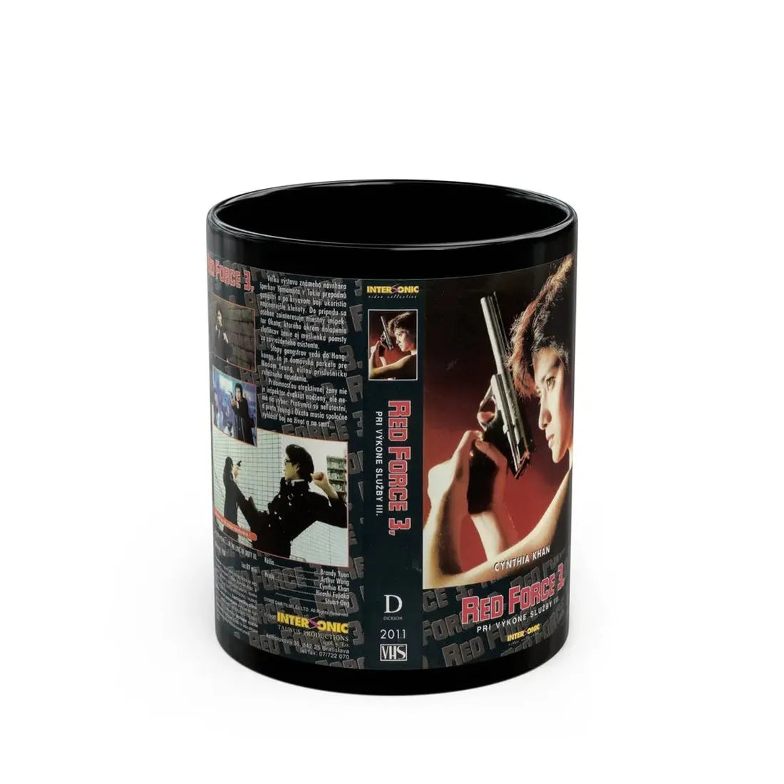 RED FORCE 3 CYNTHIA KHAN (VHS COVER) - Black Coffee Mug 11oz - Go Mug Yourself