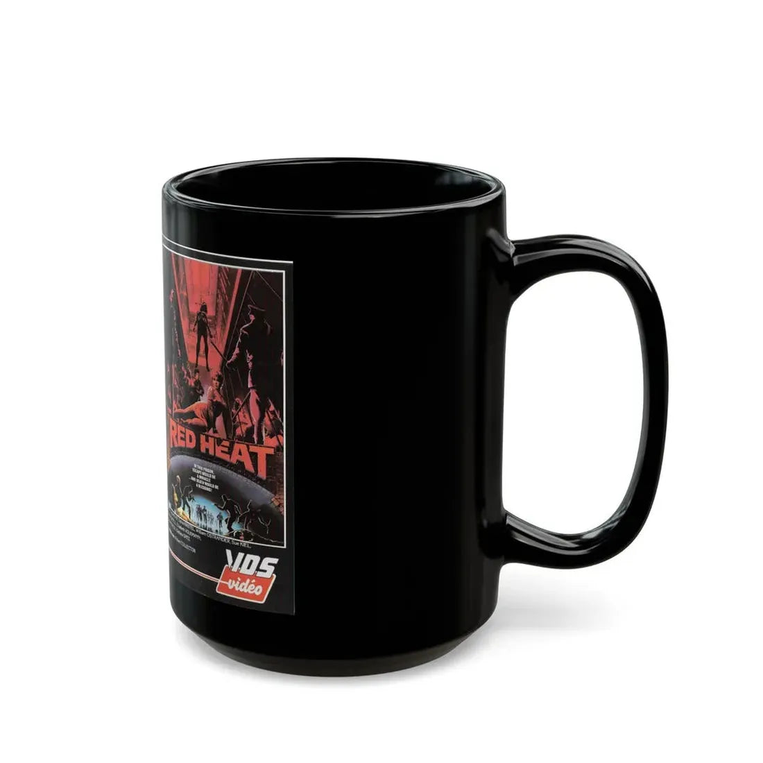 RED HEAT VDS VIDEO (VHS COVER) - Black Coffee Mug - Go Mug Yourself