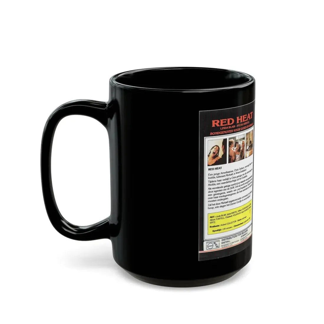 RED HEAT VDS VIDEO (VHS COVER) - Black Coffee Mug - Go Mug Yourself