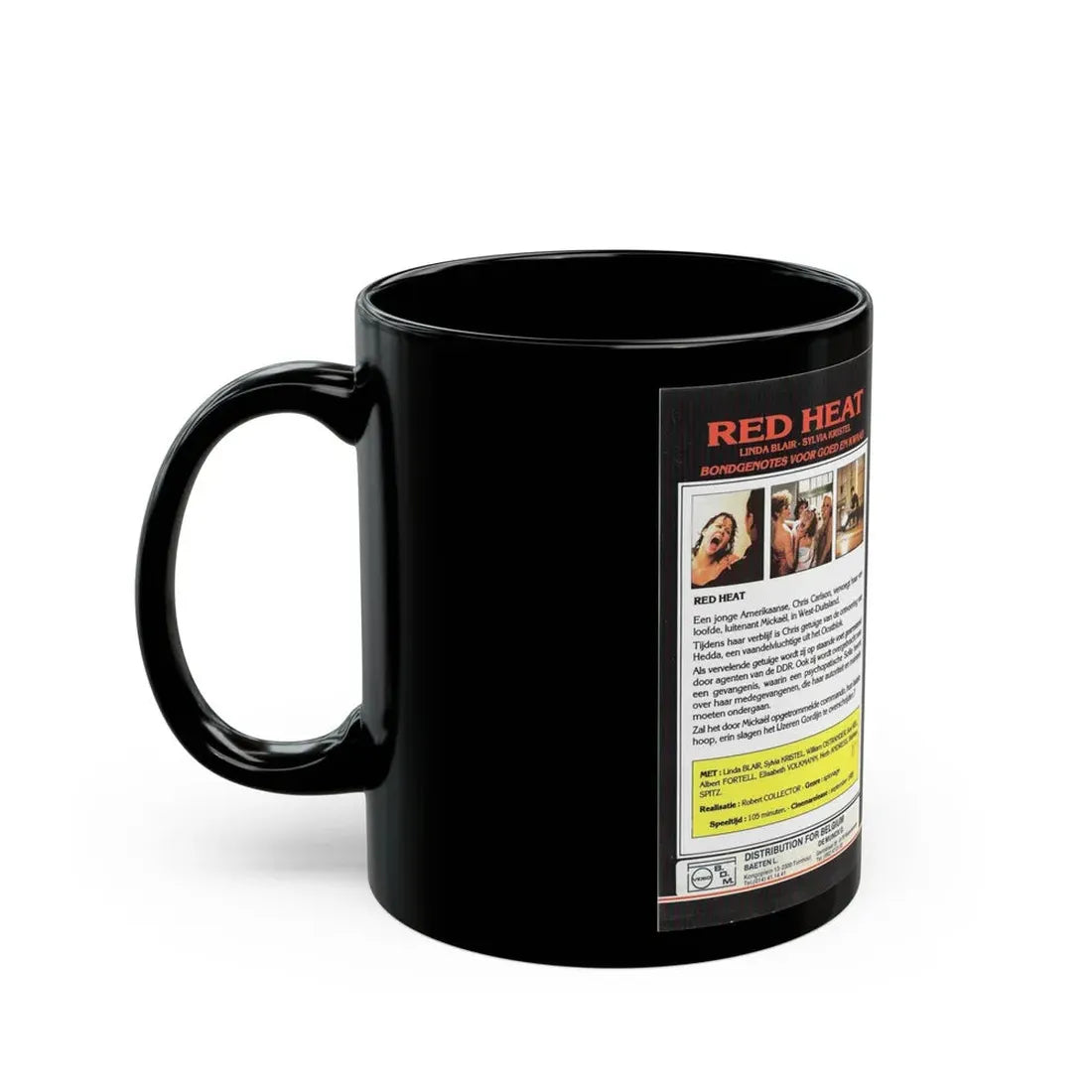 RED HEAT VDS VIDEO (VHS COVER) - Black Coffee Mug - Go Mug Yourself