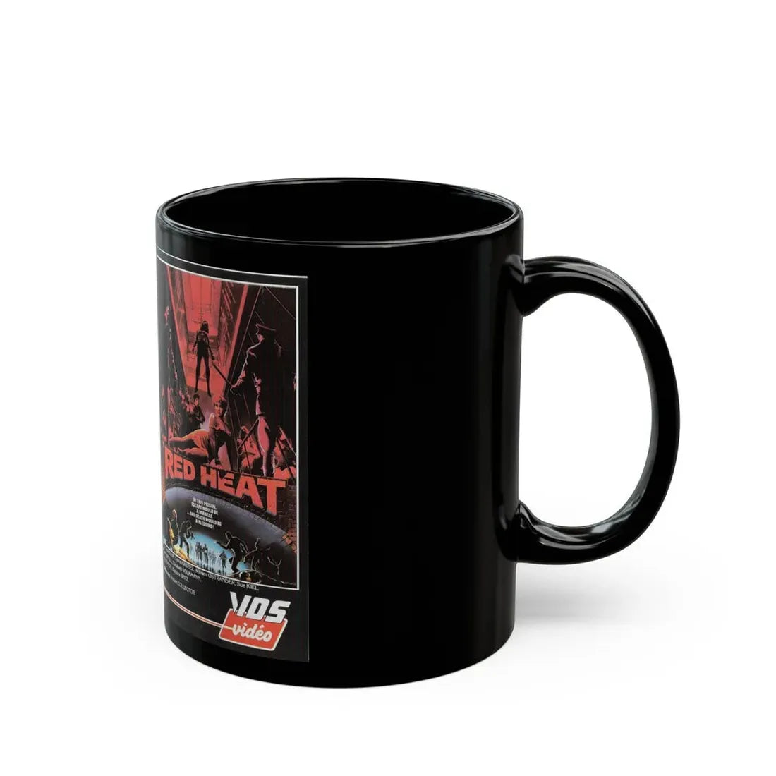 RED HEAT VDS VIDEO (VHS COVER) - Black Coffee Mug - Go Mug Yourself