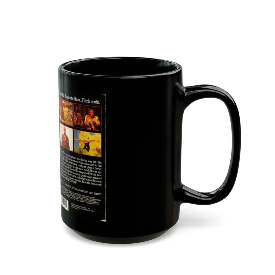 RED SCORPION DOLPH LUNDGREN (VHS COVER) - Black Coffee Mug - Go Mug Yourself
