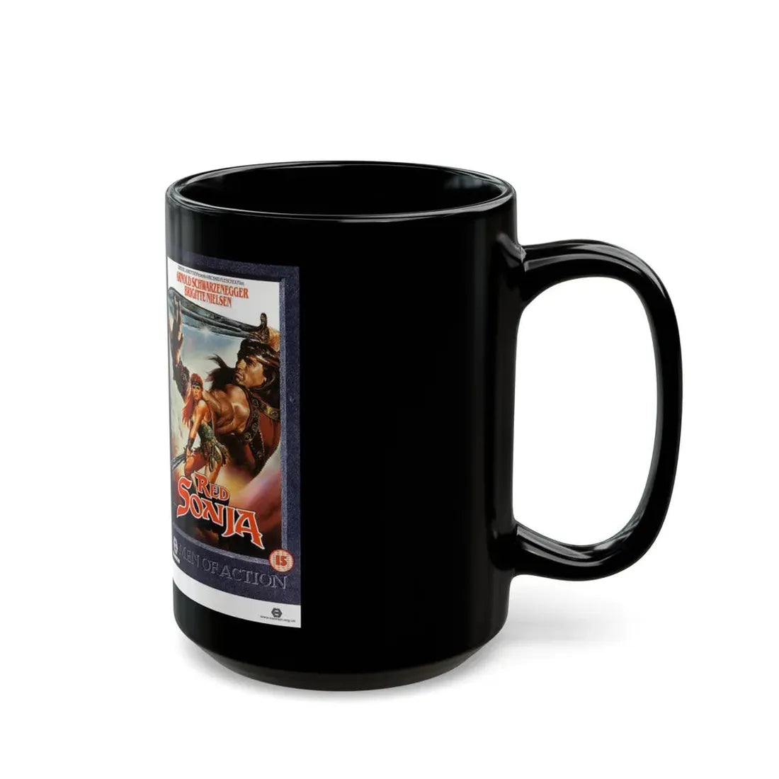 RED SONJA (VHS COVER) - Black Coffee Mug - Go Mug Yourself