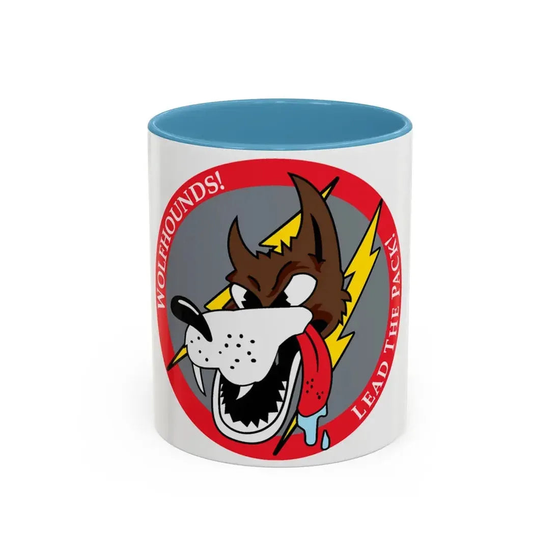 Red Wolfhound Patch (U.S. Air Force) Accent Coffee Mug 11oz Light Blue - Go Mug Yourself