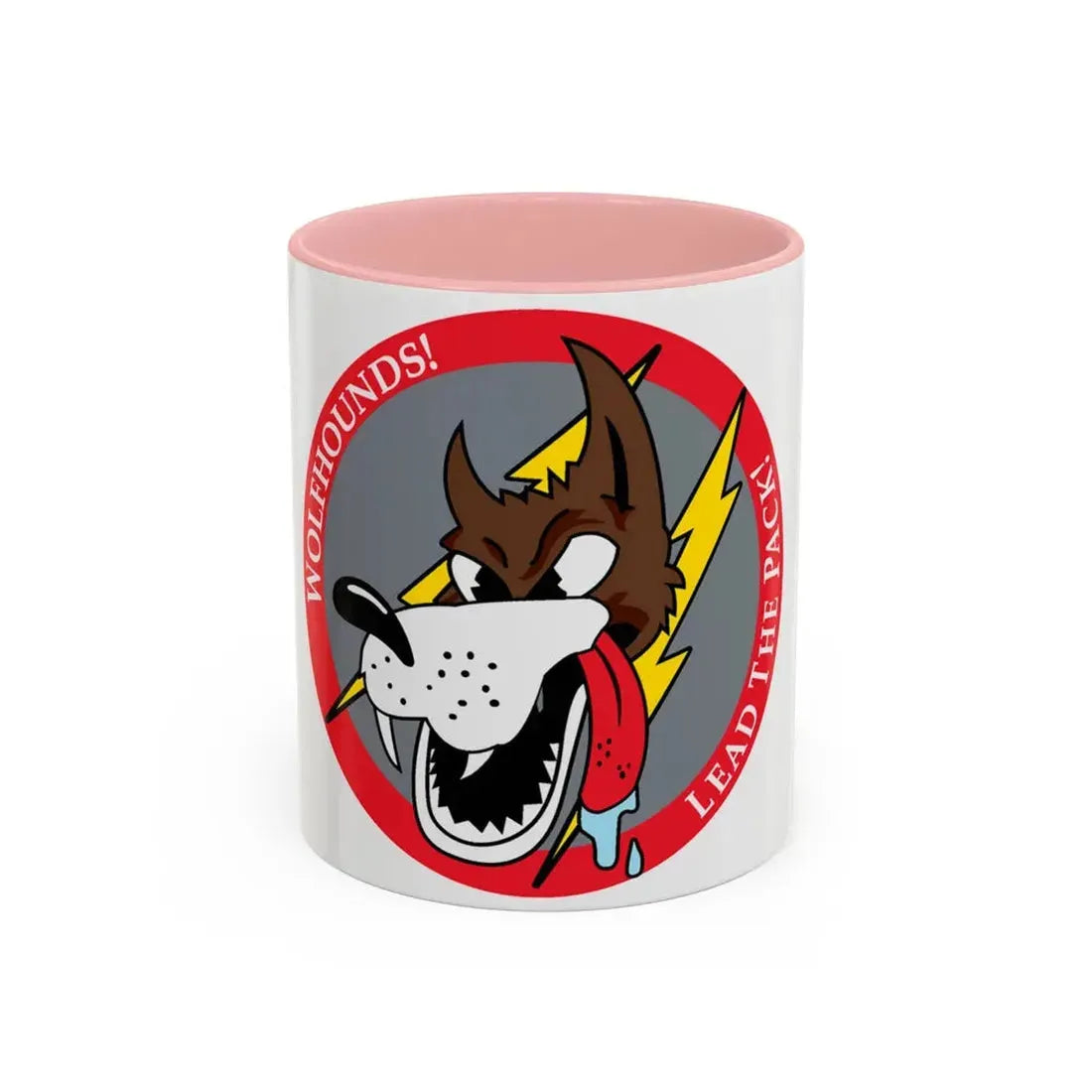 Red Wolfhound Patch (U.S. Air Force) Accent Coffee Mug 11oz Pink - Go Mug Yourself