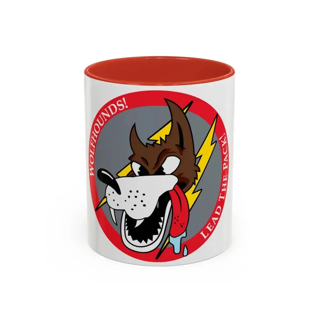 Red Wolfhound Patch (U.S. Air Force) Accent Coffee Mug 11oz Red - Go Mug Yourself