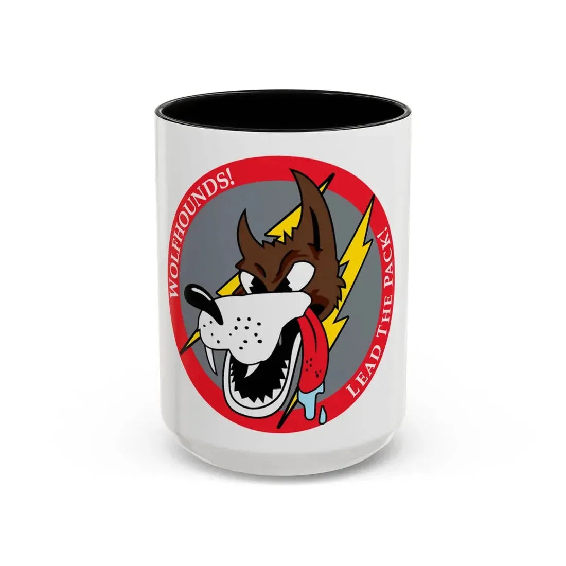 Red Wolfhound Patch (U.S. Air Force) Accent Coffee Mug 15oz Black - Go Mug Yourself