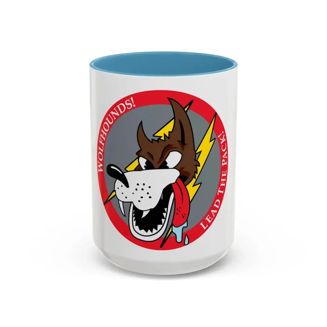 Red Wolfhound Patch (U.S. Air Force) Accent Coffee Mug 15oz Light Blue - Go Mug Yourself