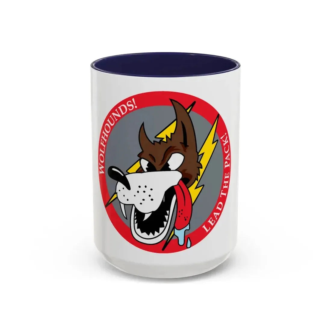 Red Wolfhound Patch (U.S. Air Force) Accent Coffee Mug 15oz Navy - Go Mug Yourself