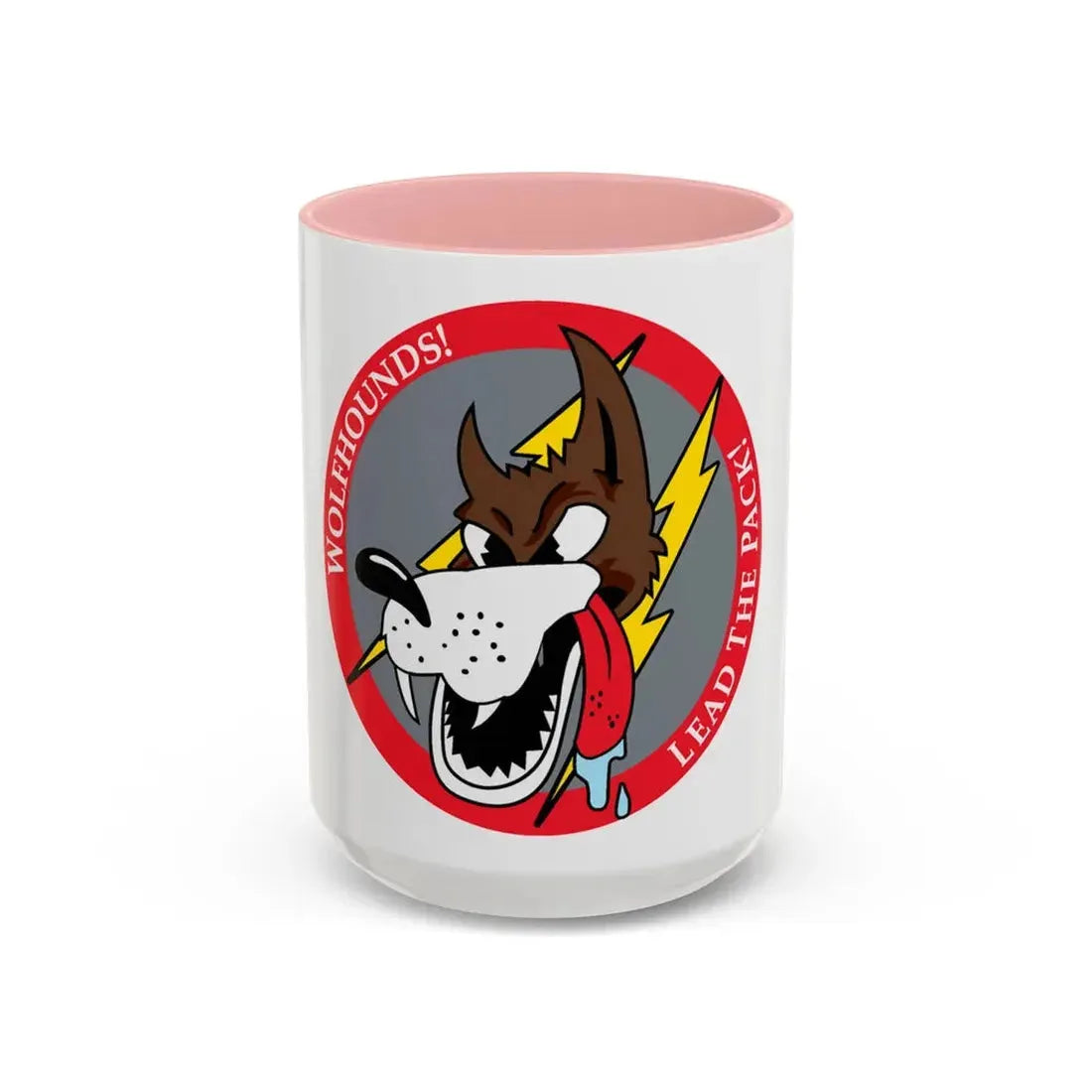 Red Wolfhound Patch (U.S. Air Force) Accent Coffee Mug 15oz Pink - Go Mug Yourself