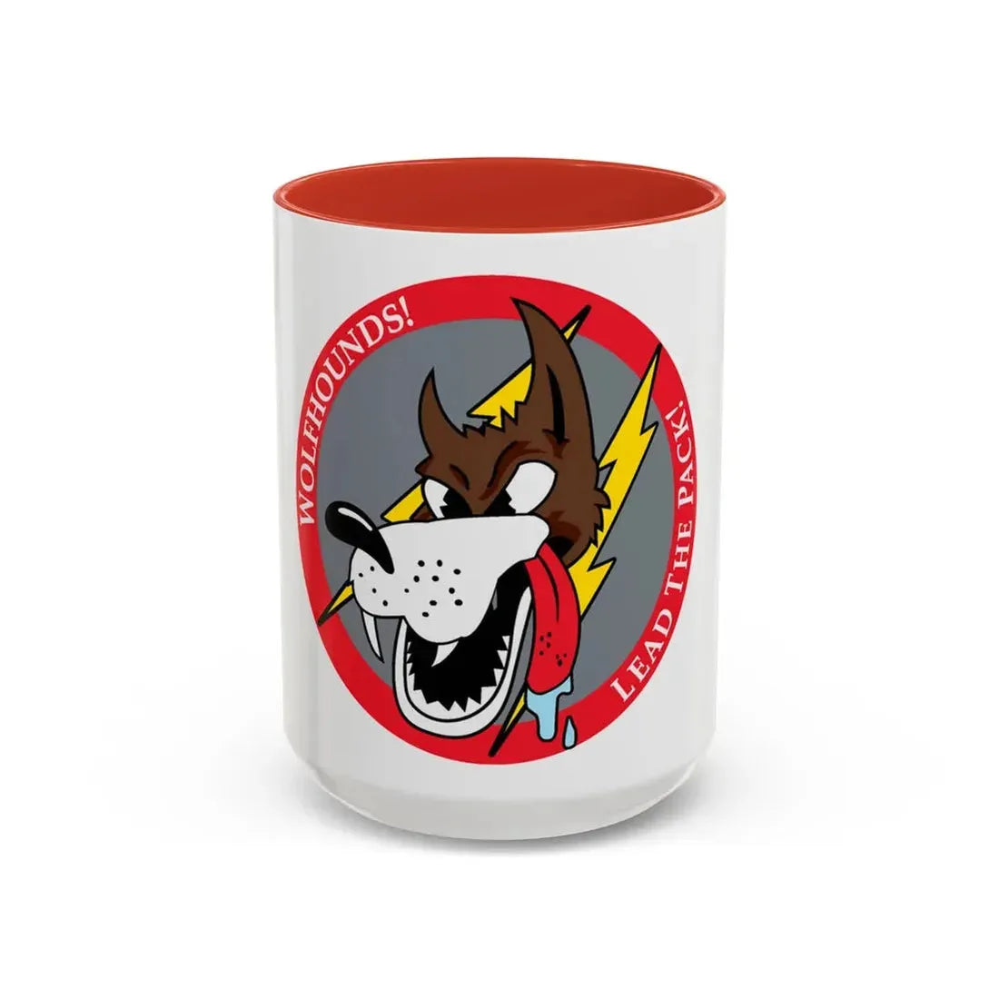 Red Wolfhound Patch (U.S. Air Force) Accent Coffee Mug 15oz Red - Go Mug Yourself