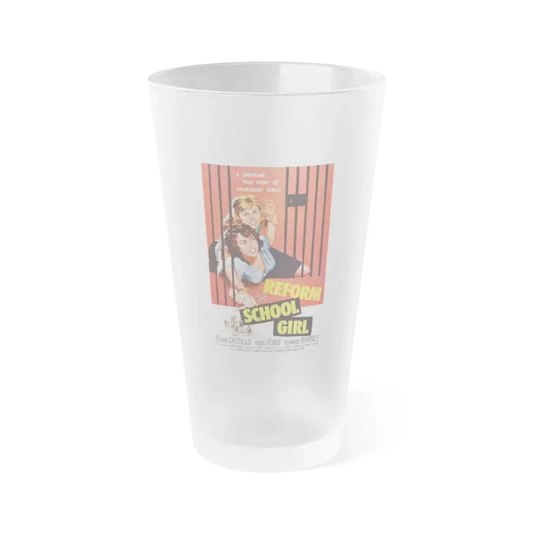 REFORM SCHOOL GIRL 1957 Movie Poster - Frosted Pint Glass 16oz Default Title - Go Mug Yourself