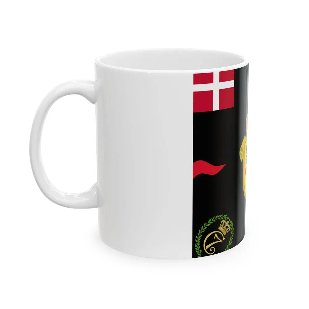 Regimental flag of 1st Jutland Infantry Regiment (Denmark) White Coffee Mug - Go Mug Yourself
