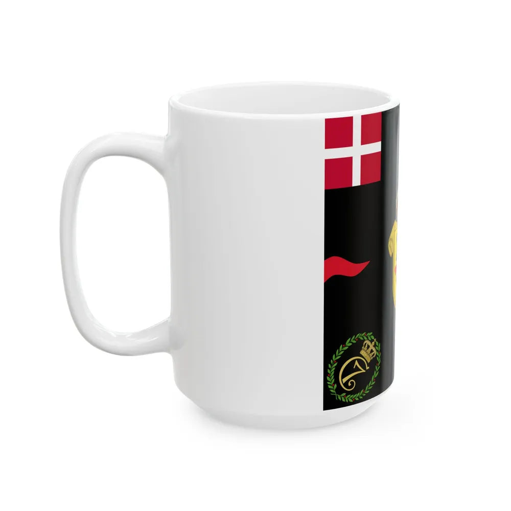 Regimental flag of 1st Jutland Infantry Regiment (Denmark) White Coffee Mug - Go Mug Yourself