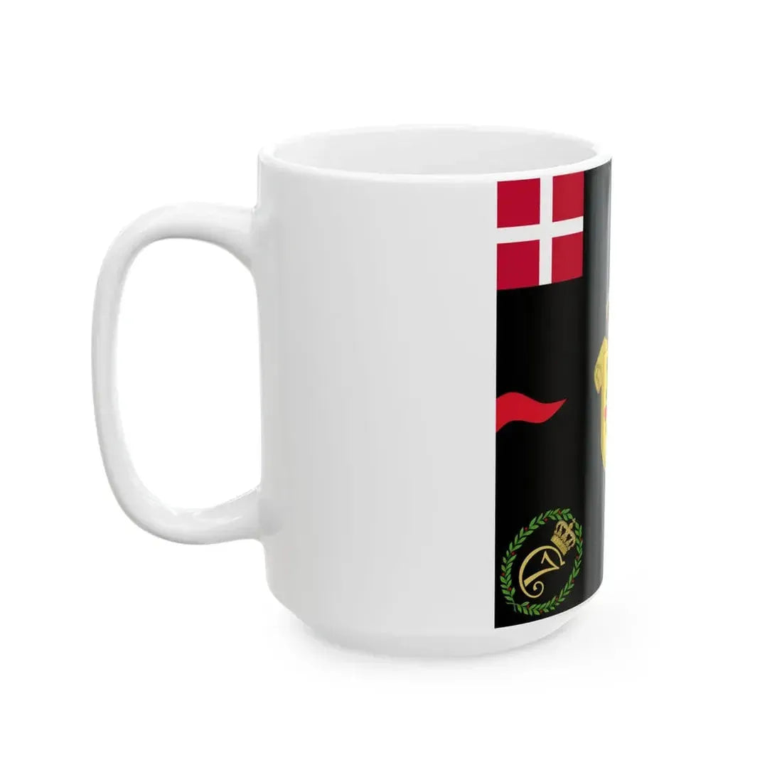 Regimental flag of 1st Jutland Infantry Regiment (Denmark) White Coffee Mug - Go Mug Yourself